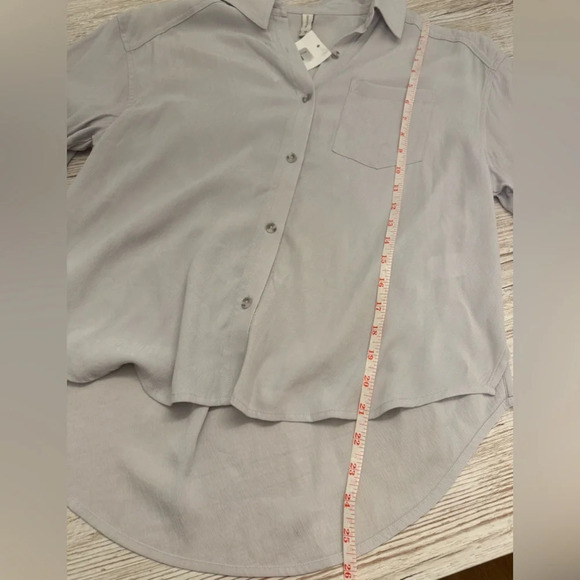 NWT Gentle Fawn Short Sleeve Collar Button Down Lilac Top Shirt XS - Picture 11 of 14